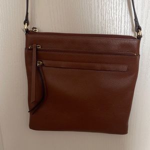 Nordstrom Brand Leather Purse in cognac brown